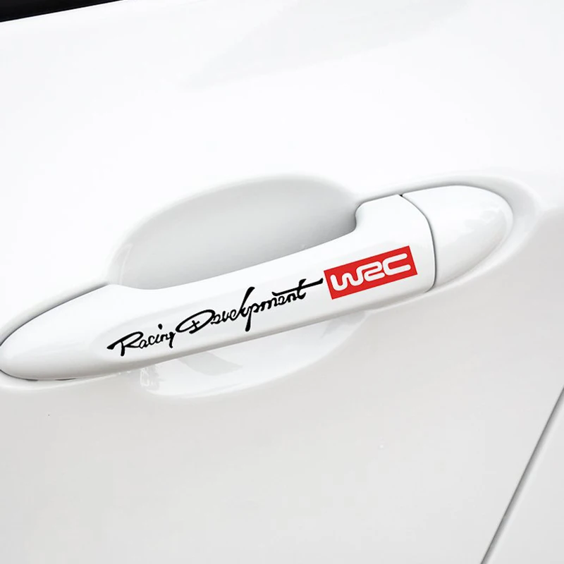 4Pcs Car Handle Stickers WRC Rally Racing Stripe Car Door Handle Decals Car Styling Stickers On Car Door And Car Body Decals (7)