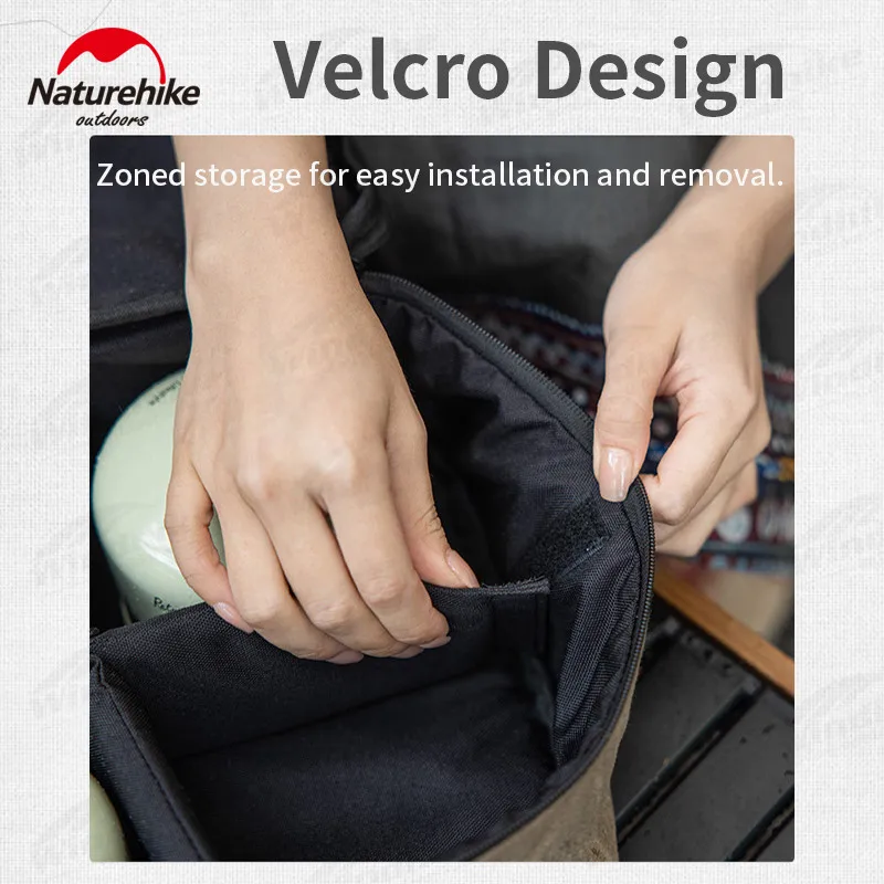 Naturehike Square Canvas Storage Box Camping Sundries Tool Tableware Bag Outdoor Equipment Accessories Storage Bag Portable