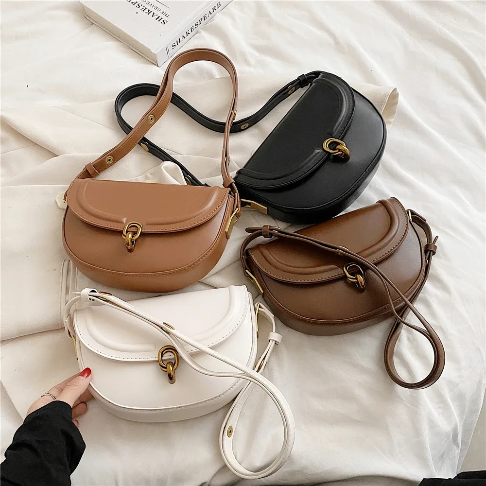 

Toptrends Saddle Small Crossbody Bags For Women Trend Luxury Designer PU Leather Shoulder Bag Ladies Handbags And Purses