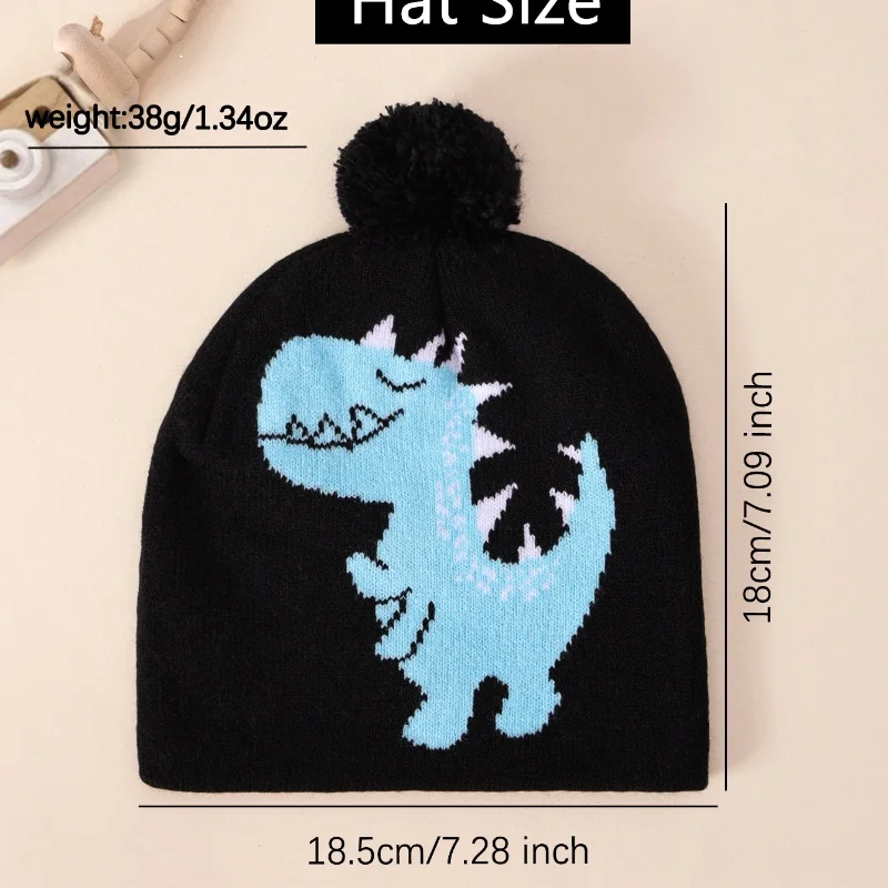 Kinder-Wintermütze & Schal-Set Mit Dino-Muster – Extra Weich & Warm Für Jungen Und Mädchen 2–6 Jahre