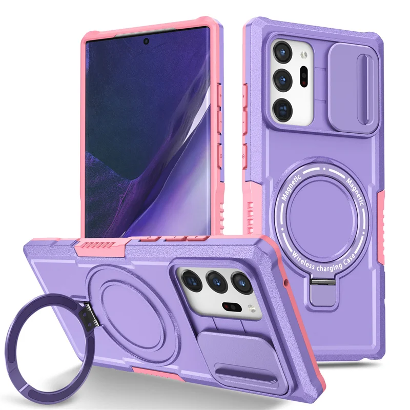 Luxury Magnetic Wireless Charging Case with Ring Holder