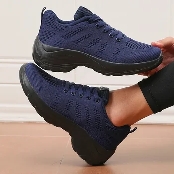 أحذية رياضية نسائية خفيفة الوزن ذات نعل سميك للتنس كاجوال، شبكة جمالية عتيقة مثالية للأحذية النسائية الصيفية على طراز الشارع 3