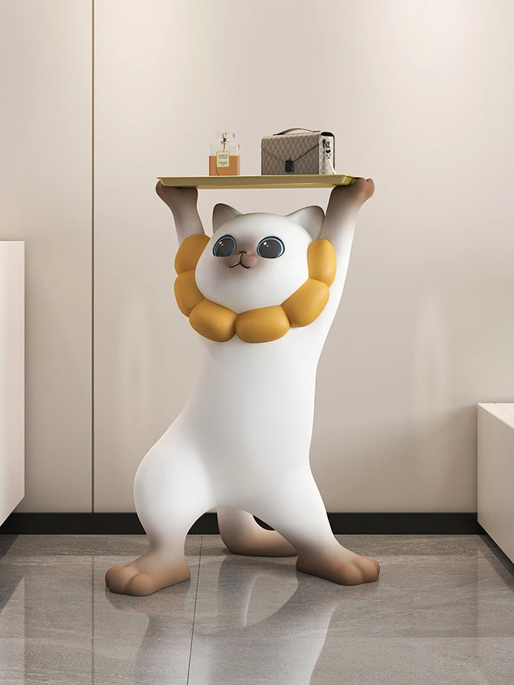 

Home Decor Sculptures Decoration Accessories Creative Enchanting Cat Large Floor Living Room Resin Cartoon Animal Ornaments