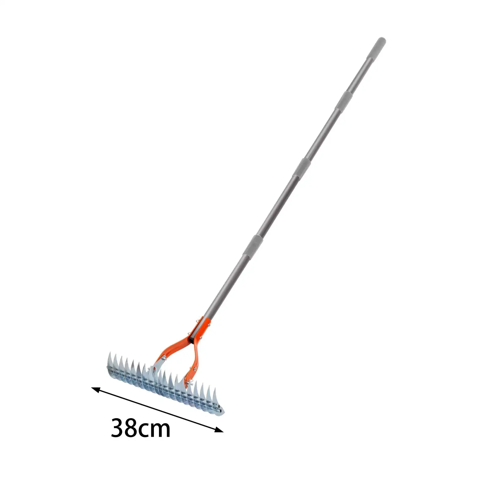 Thatch Rake Adjustable Rake Head Steel Dethatching Rake for Cleaning Grass Dethatching Lawn Grass Grooming Loosening Soil