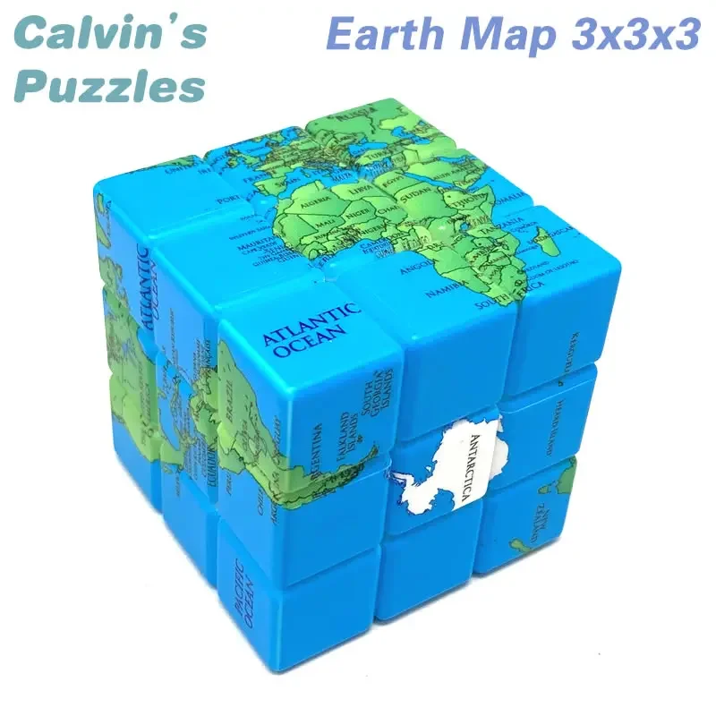

Пазлы Calvin's Earth Map 3x3x3, магический куб, нео-Профессиональный скоростной извивающийся пазл, головоломки для мозга, развивающие игрушки
