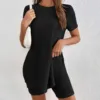 Summer Clothes Two Piece Set 2024 Women'S Vacantio Fashion Casual Suit Solid Color Summer Shorts And Tops New In Matching Sets 4