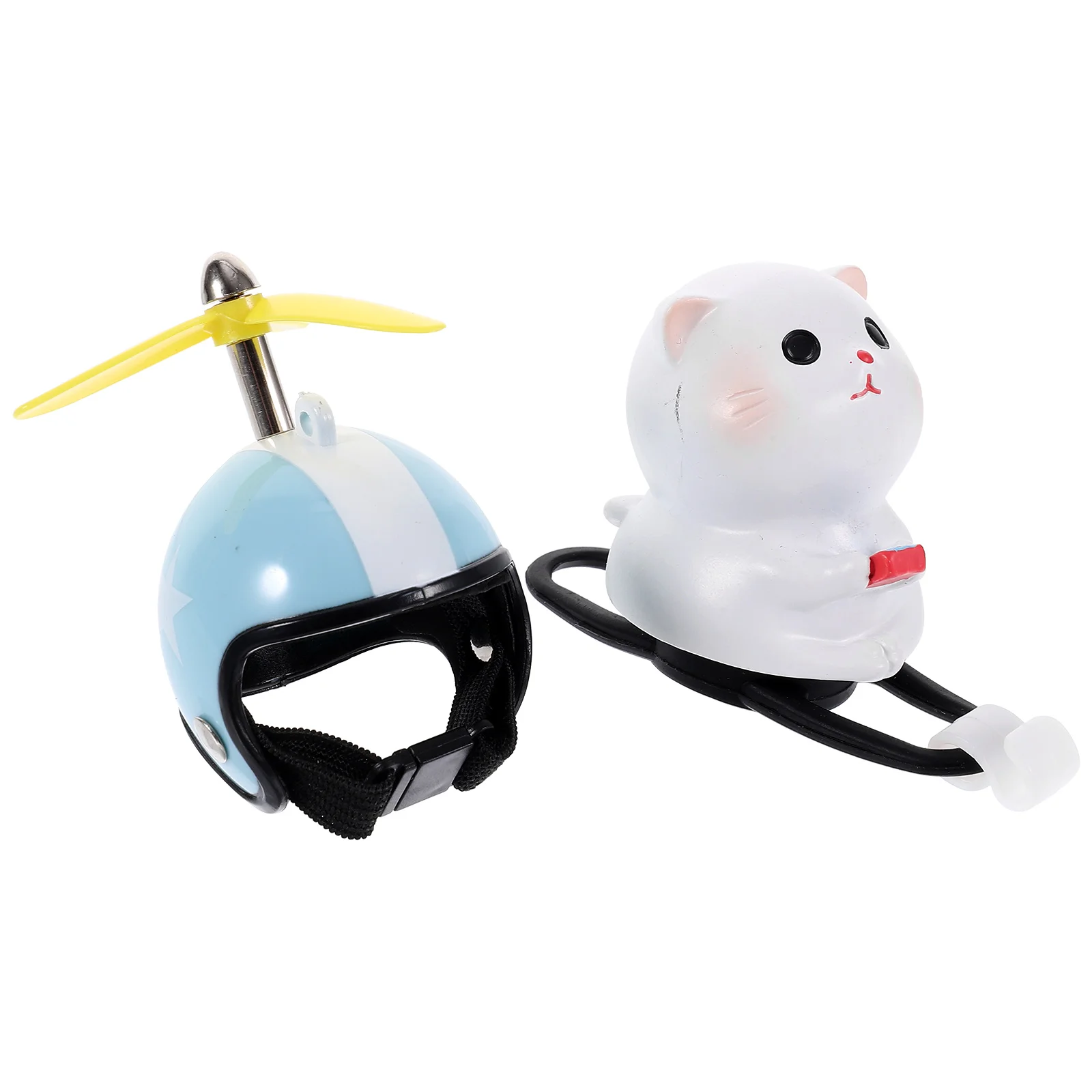

Cat Bike Bell with Hamster Bicycle Horn Cat Toy Car Ornaments with Propeller Lovely Cat Toy Bike Horns Bikes Accessories