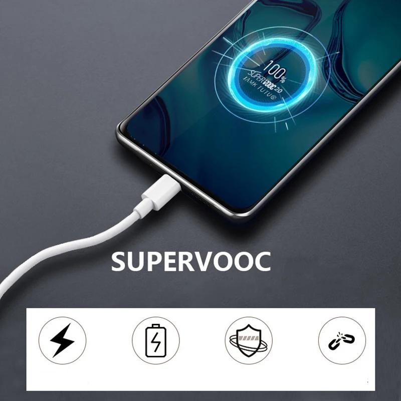 OPPO 80W SUPERVOOC 2.0 Fast Charger Cable USB Type-C 8A