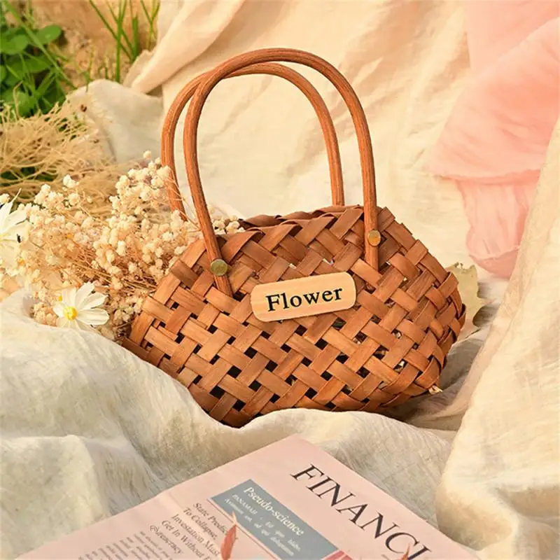 Girl Basket Flower Baskets Wicker Baskets Basket Wicker Or Bamboo Baskets Cachepot For Flowers Bamboo Basket Decorative 6