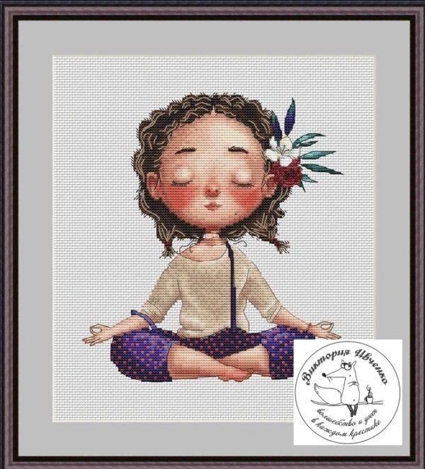 Yoga Mädchen 2 Top-Qualität schöne schöne gezählte Kreuz stich Kit Höhe Diagramm messen