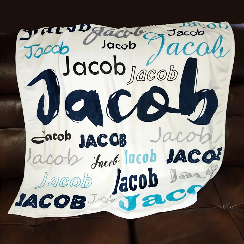 Nome personalizzato Coperta in pile di flanella per bambini Fasciatoio Biancheria da letto per bambini Fasciatoio per culla per neonato Idea regalo di compleanno per ragazza ragazzo neonato - immagine 4