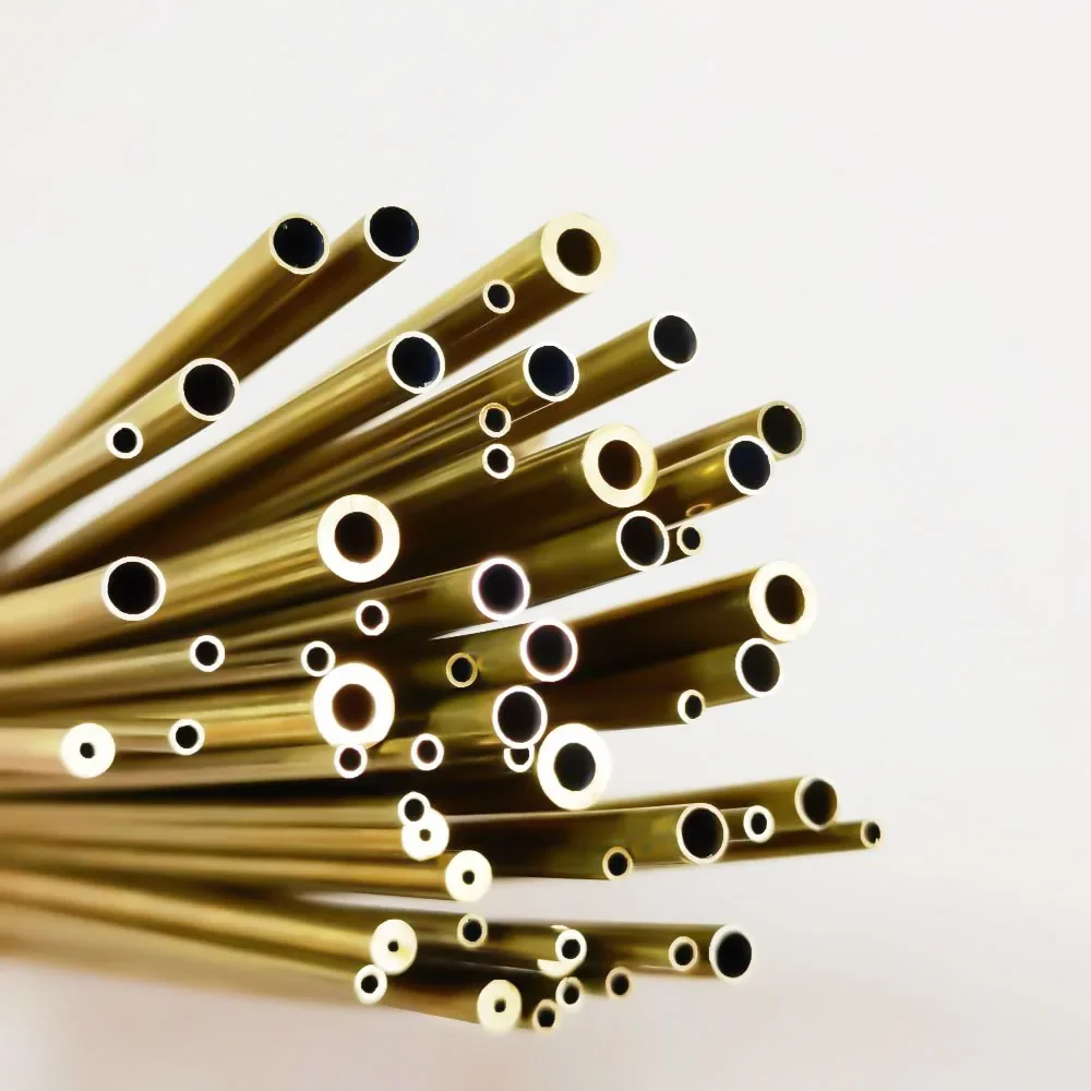 Brass tube OD1-7.5mm length300 500mm Round Brass alloy Pipe Straight Small outer diameter finish draw precise thickness 0.2-3
