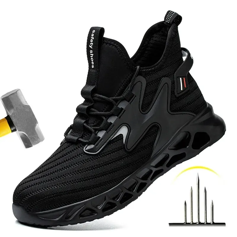 Men Safety Shoes Puncture-Proof Work Sneakers Steel Toe Safety Boots