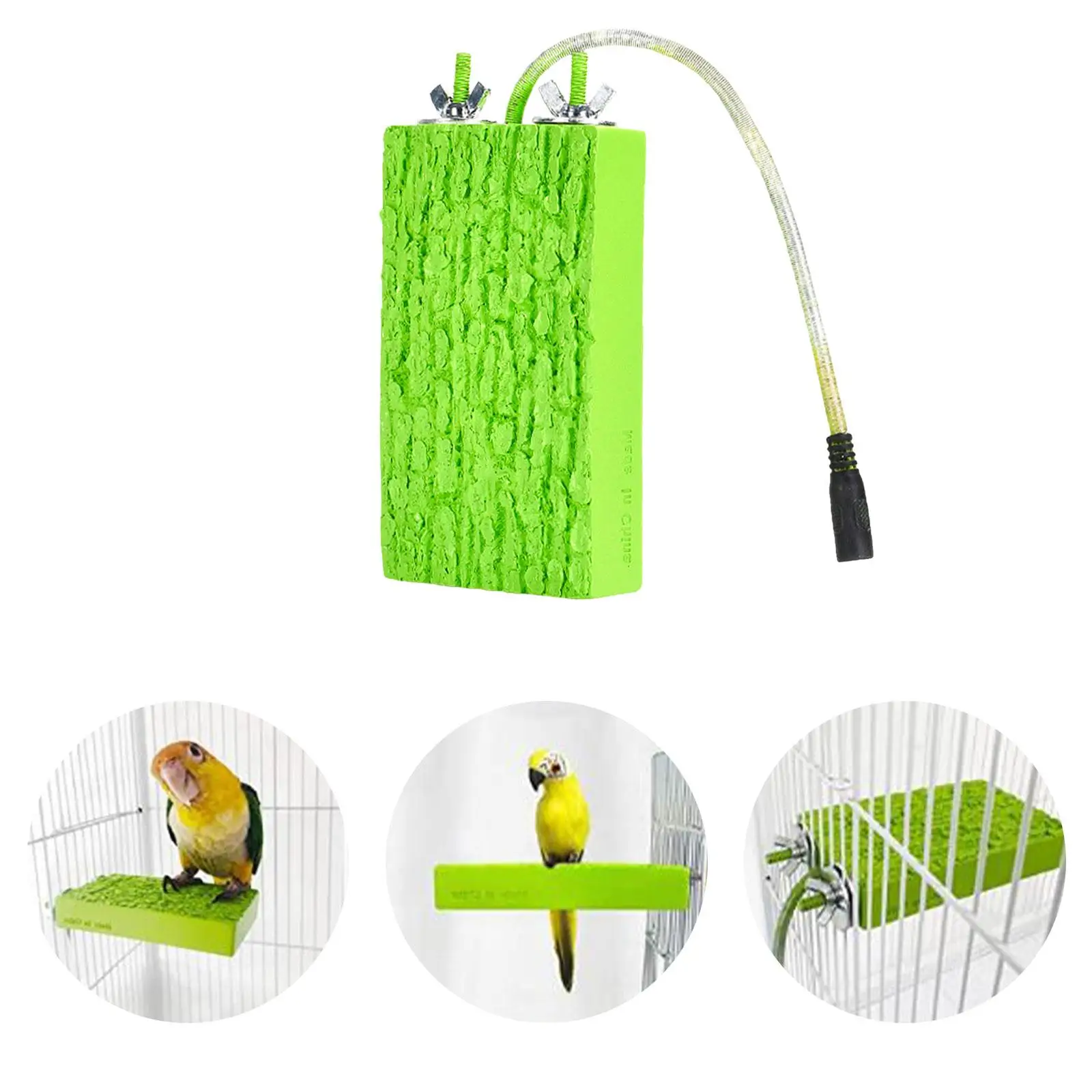 Bird Warmer Bird Perch Play Stand Winter Parrot Perches Parrot Stand Macaw Resin 5W Cockatoo 240V Activity Toy Bird Cage Heater