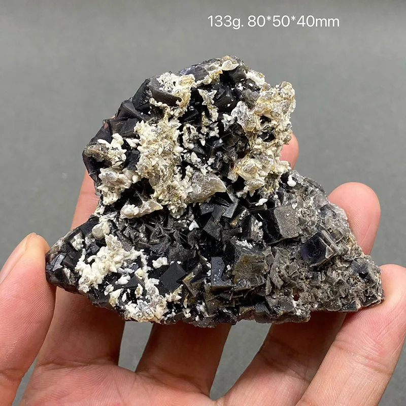 100% Natural Pakistani Black Rose Fluorite (Fluorescent Effect Red