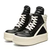 Women Men Platform Sneakers,Round Designer Original High Top Women Shoes,Ankle Boot Leather Chunky Thick Sole Flat Zip Shoes 1