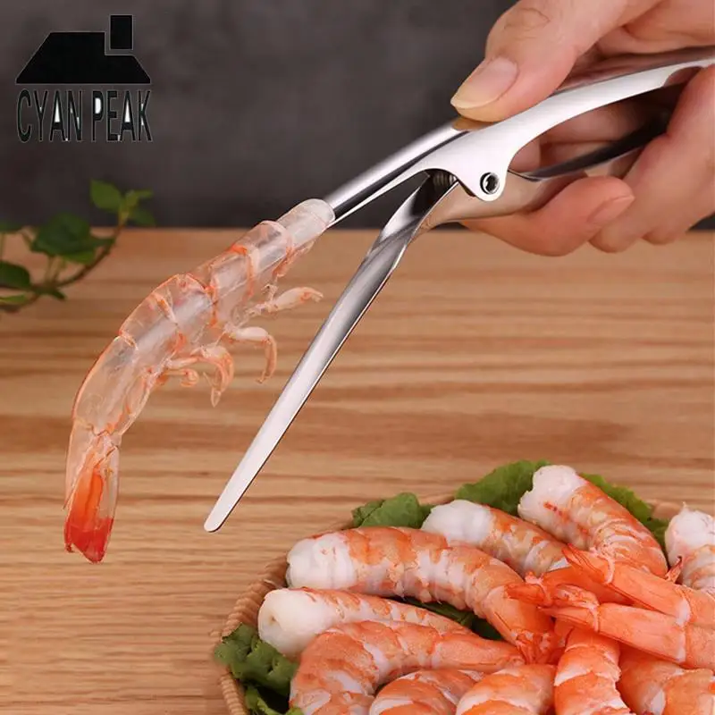 1Pc Portable Stainless Steel Creative Shrimp Peelers Deveiners Peel Shrimp Tool Kitchen Gadgets Seafood Tools