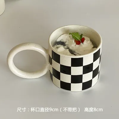 

Керамическая кружка для рук, простой дизайн, с зажимом под жир, кремом, брызгами и чернилами, симпатичная чашка для воды для пар