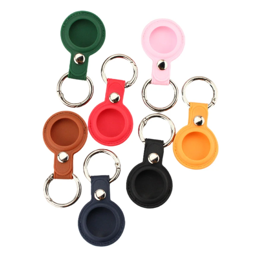 

300pcs Protective Cover PU Leather Case for Apple Airtag Location Tracker For Airtags Anti-lost Device Keychain Protect Shell