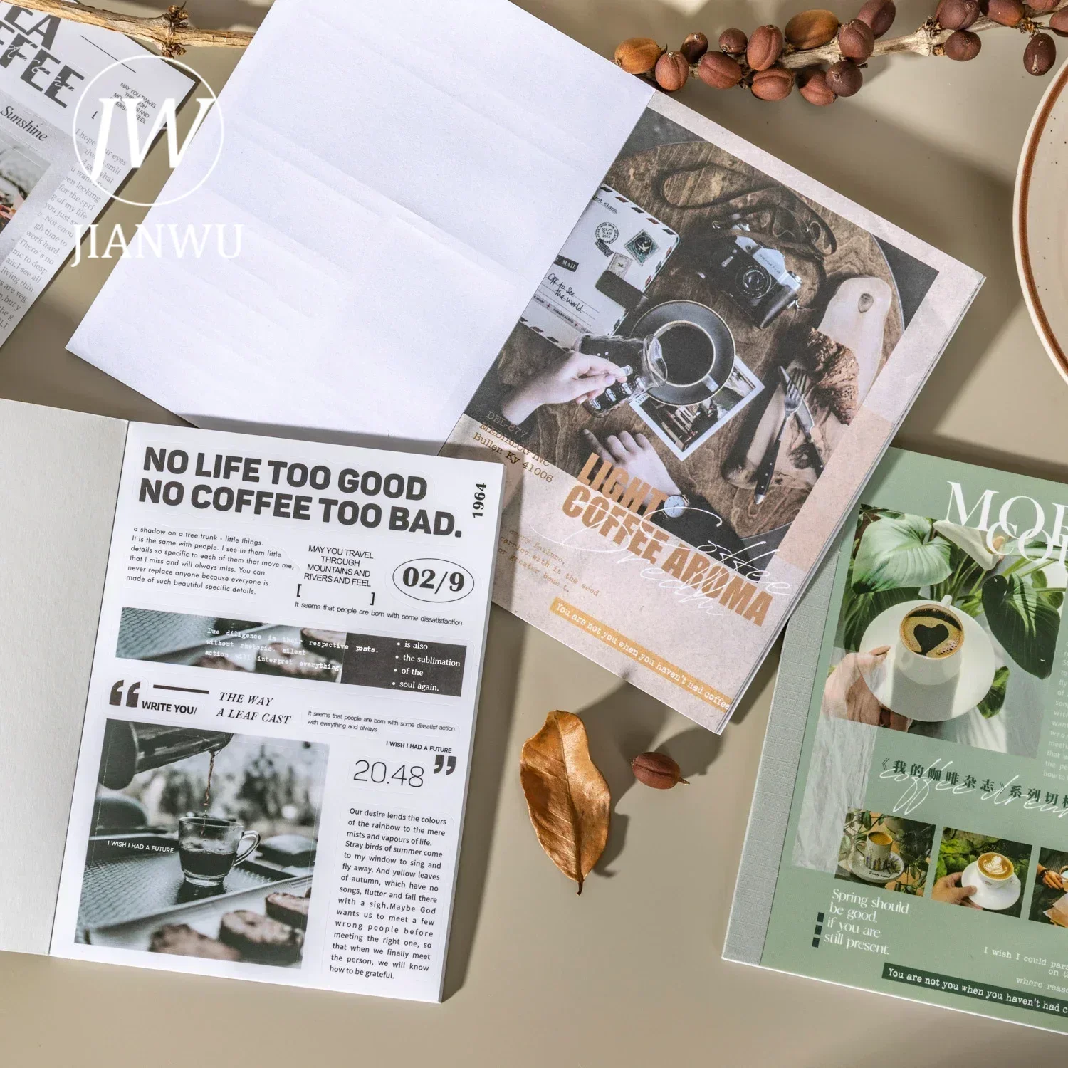 貴重ヴィンテージ♦️モノクロ 航空写真♦️2枚セット♦️送料込♦️コレクション JIANWU My Coffee Magazine Series Vintage English Text