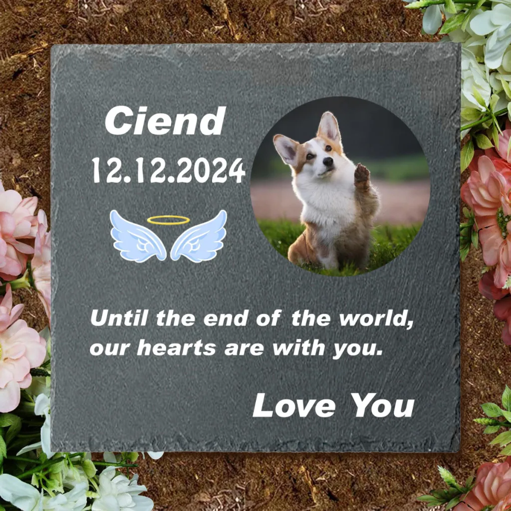 Personalized Memorial Plaque for Pet, Dog, Cat, Engraved Grave Stone with Photo, Memorial Graveside Grave Marker