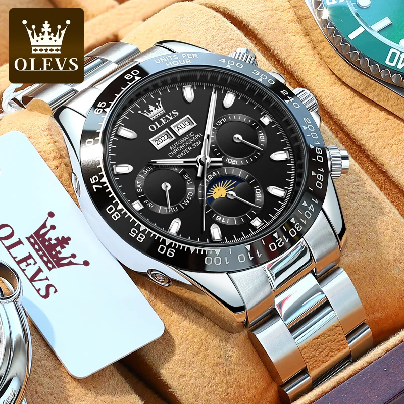 

NEW Luxury Men's Watches Chronograph Automatic Mechanical Wristwatch Waterproof Luminous Watch for Man’s Gift