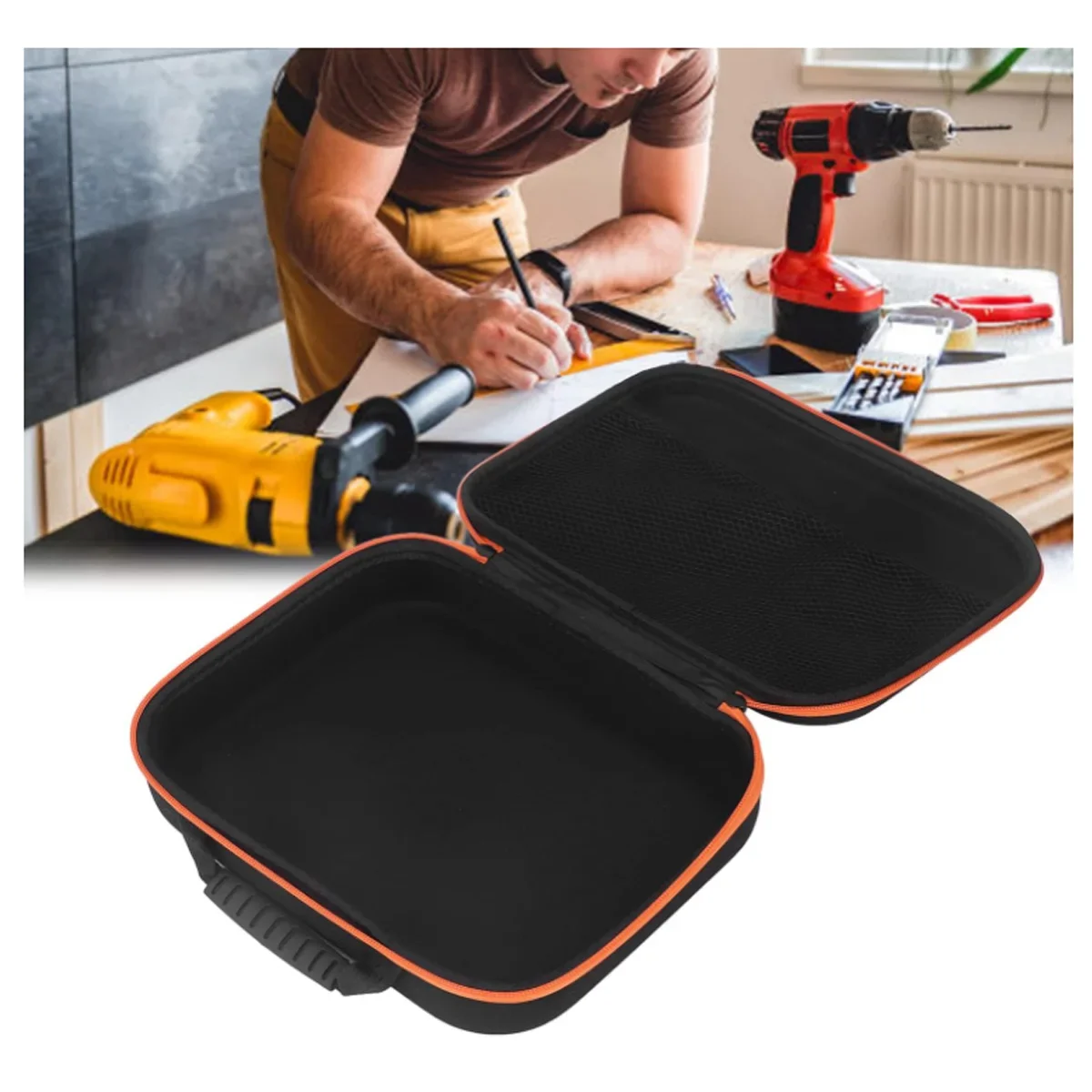 Electric Drill Tool Bag Electric Screwdriver Bag Shockproof Hardware Organizer Multi-Purpose Drill Tool Carrying Case 4