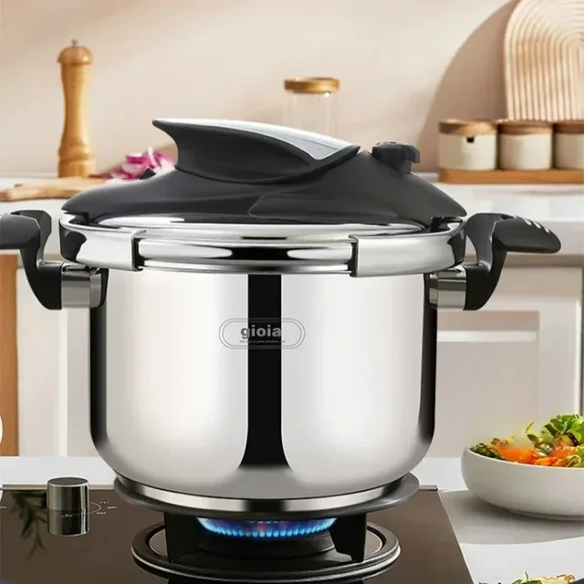 Gioia 100kpa 6L Pressure Cooker Multi-function 304 Stainless Steel Explosion-proof General Use for Gas and Induction Cooker 1