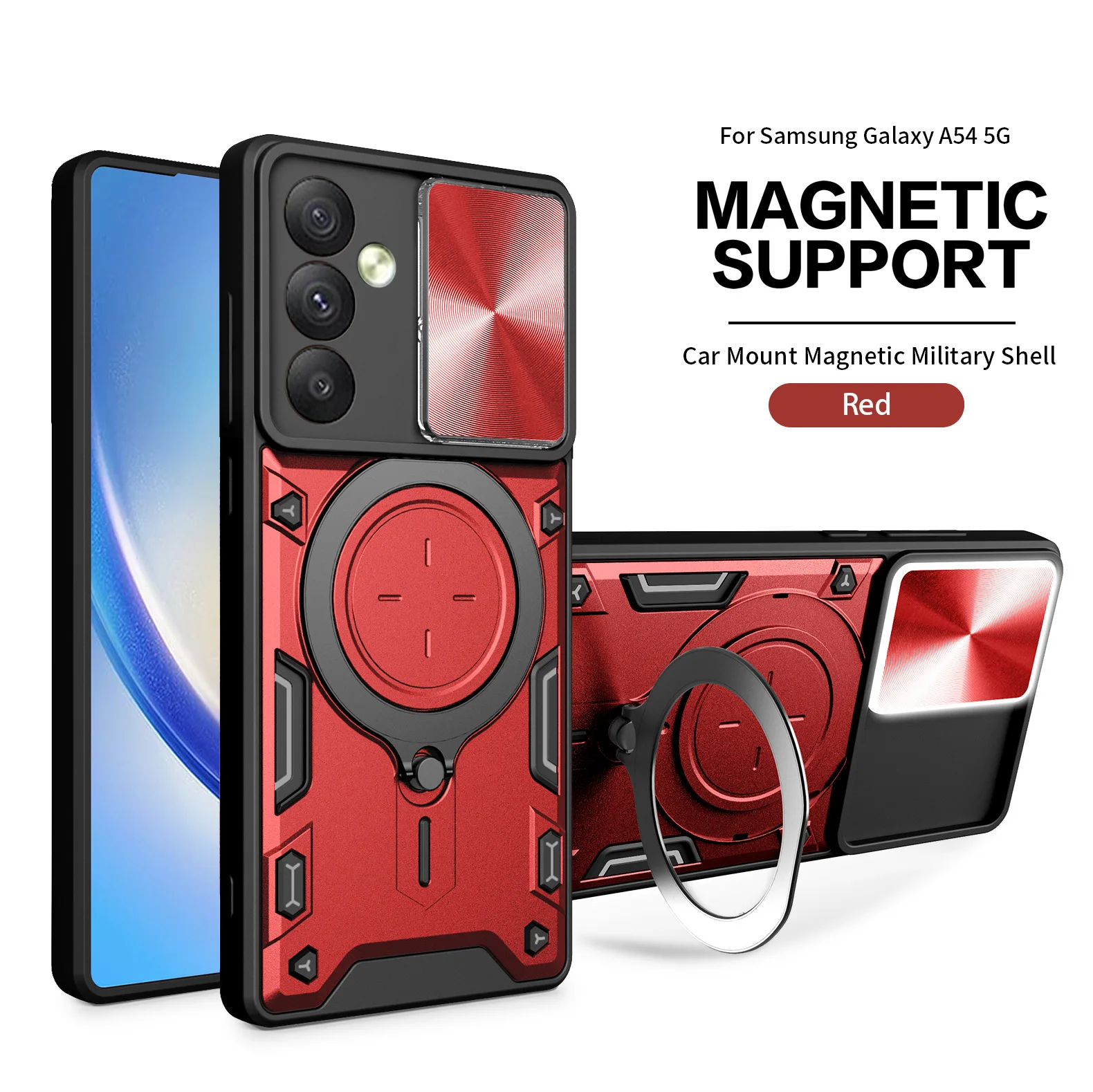 thumbnail image 1 of Funda de lente de cámara deslizante para Samsung Galaxy S22, S21 FE Plus, S23, parachoques de grado militar Ultra, anillo de armadura, cubierta de protección contra golpes, 1 of 5