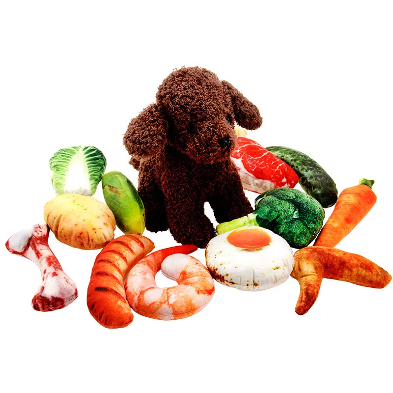 Squeaky Toys For Small Medium Dogs Training Toy Soft Vegetable Pet Supplies