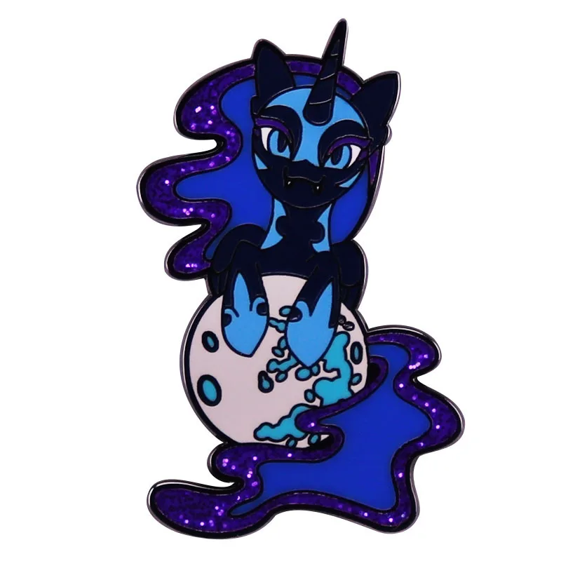 My Little Horse Ponny Moon Princess Anime Spilla Cartoon Unicorn Metal Badge Accessori Zaino Vestiti Cappello Pin