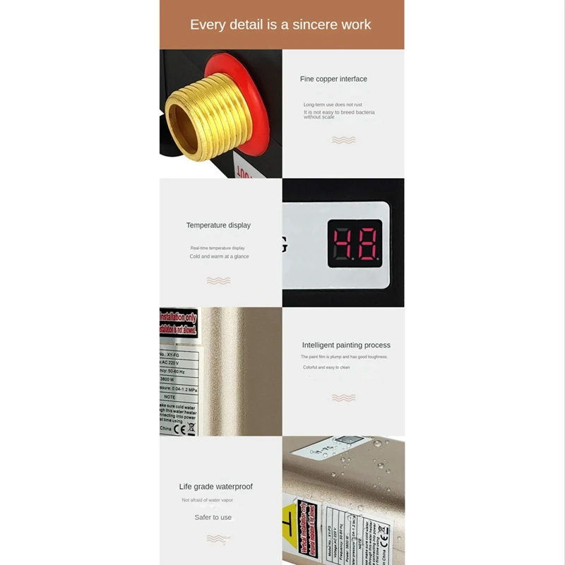 3800W Electric Water Heater Instantaneous Tankless Instant Hot Water Heater  Shower Flow Water Boiler 220V - AliExpress