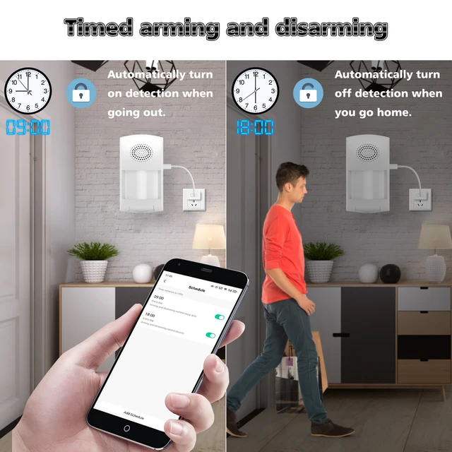 Tuya WiFi Infrared Motion Detector PIR Sensor Smart Home Burglar Alarm Sensor Security Protection Remote Monitor Smart Life APP 4