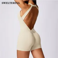 Yoga Set Women's Tracksuit Jumpsuits One Piece Fitness Bodysuit Workout Rompers Sportswear Gym Set Workout Clothes For Women 1