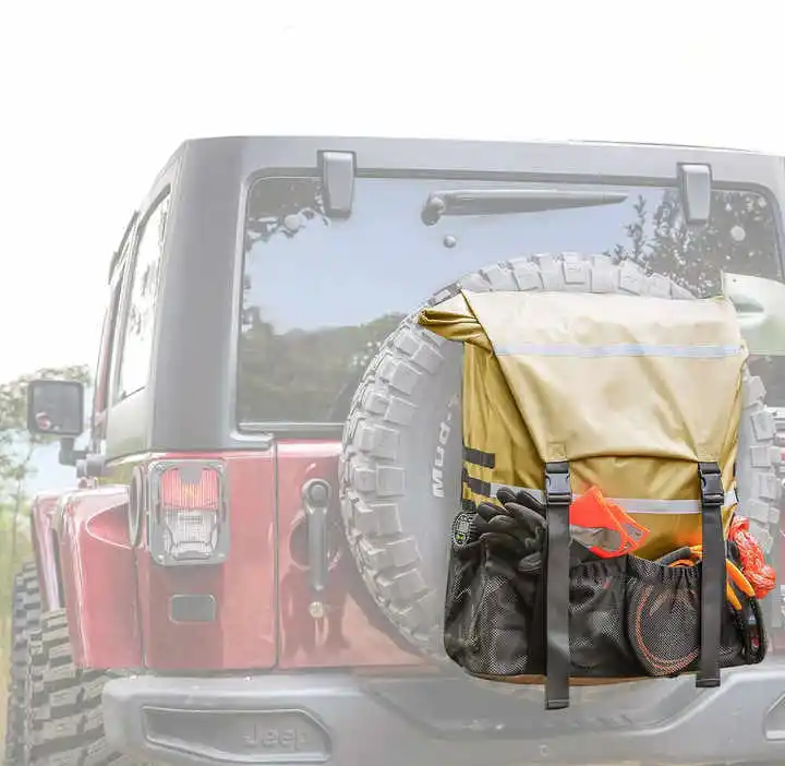 Borsa Per Rifiuti E Attrezzi Da Montare Su Pneumatico Di Scorta - Per Fuoristrada E Campeggio, Tessuto Oxford 600D