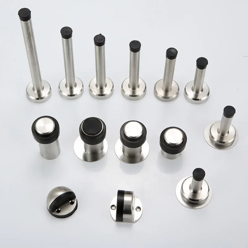 Stainless Steel Door Stopper Bumper Silencer Anti-collision Pad Protective Wall Hardware Accessories door stopper bumpers,door stopper