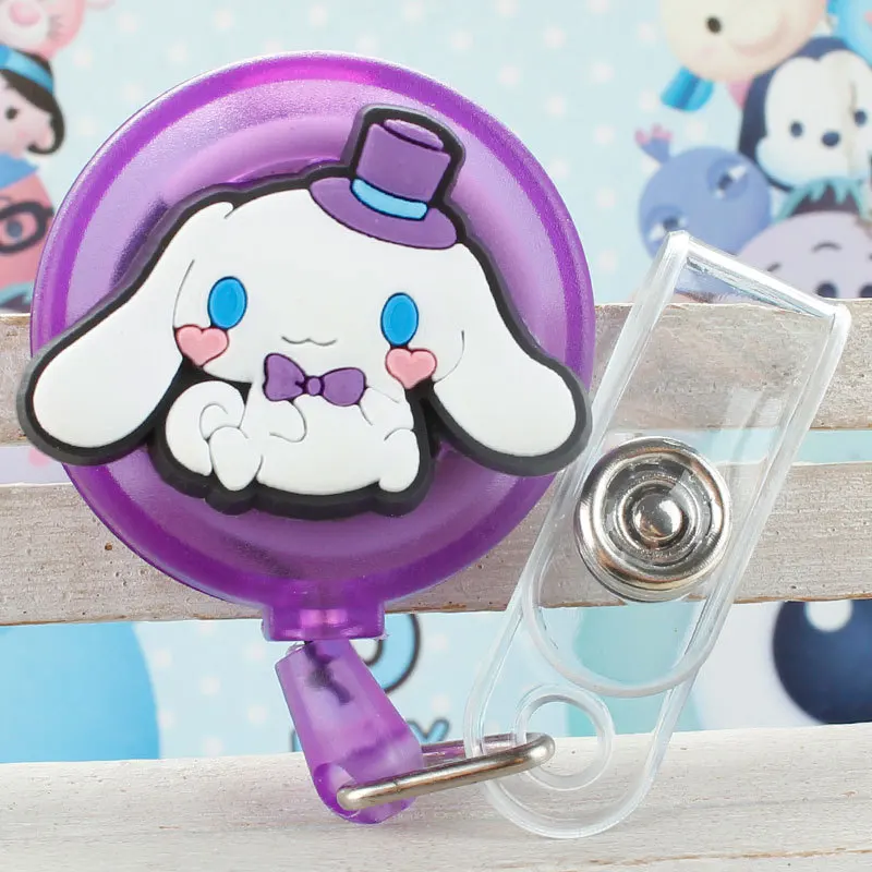 Cute Cinnamoroll Silica Gel 60cm Retractable Badge Reel Nurse Doctor  Student Exhibition ID Card Clips Badge Holder Stationery