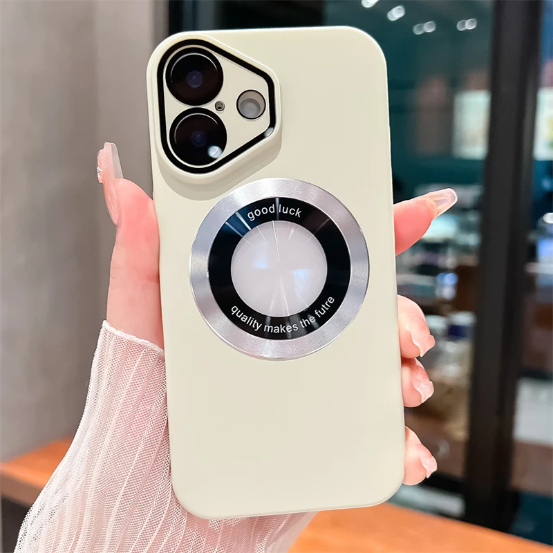 Custodia ultra sottile rigida in PC opaco per iPhone 16 15 14 Plus 13 12 11 Pro Max con logo trasparente magnetico per la ricarica wireless Magsafe_voghion.com