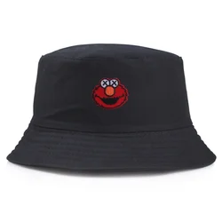 Cartoon Character Pattern Panama Hats Double-sided Fisherman's Hat Casual Joker Bucket Hat Visor Men Women Sunshade Hip Hop Caps