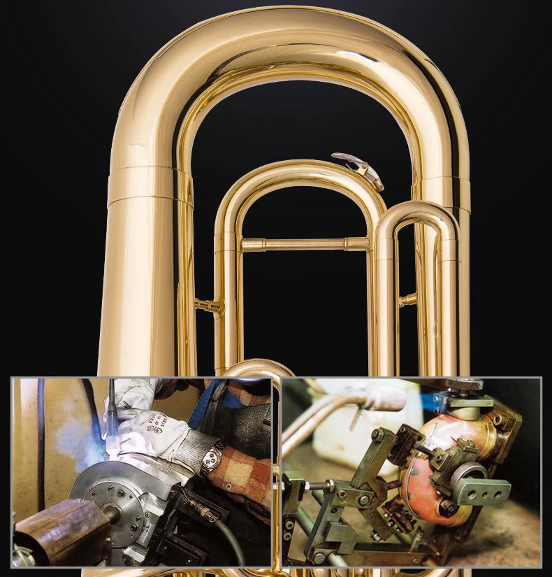 Japan Original 210 Brass Gold-plated Baritono B-flat Tenor Professional-grade Euphon 4-key Euphonium Instrument Trumpet Horn