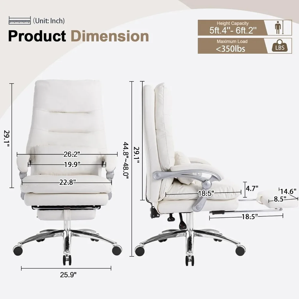 Office Chair with Foot Rest-High Back Executive Chair with Padded Linkage Armrests,Reclining Desk Chairs with Wheels,Comfy Chair 6