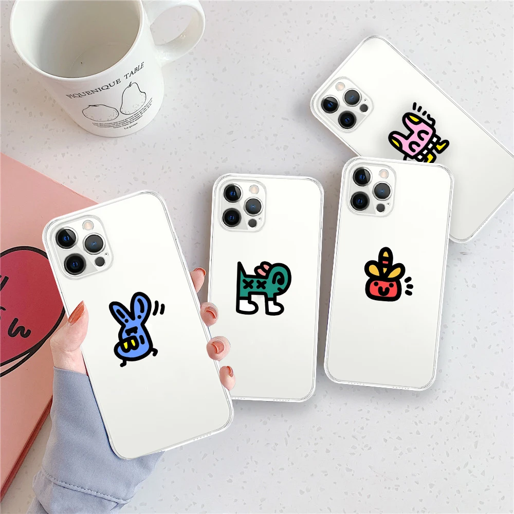 

Transparent Phone Case for iPhone 14 Pro 13 12 11 X XS Max XR 7 8 Plus Funny Graffiti Style Clear Soft Cover for iPhone 11 Pro