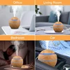 Humidifier Electric Air Aroma Diffuser Wood Ultrasonic 130ML Air Humidifier Essential Oil Aromatherapy Cool Mist Maker For Home 6
