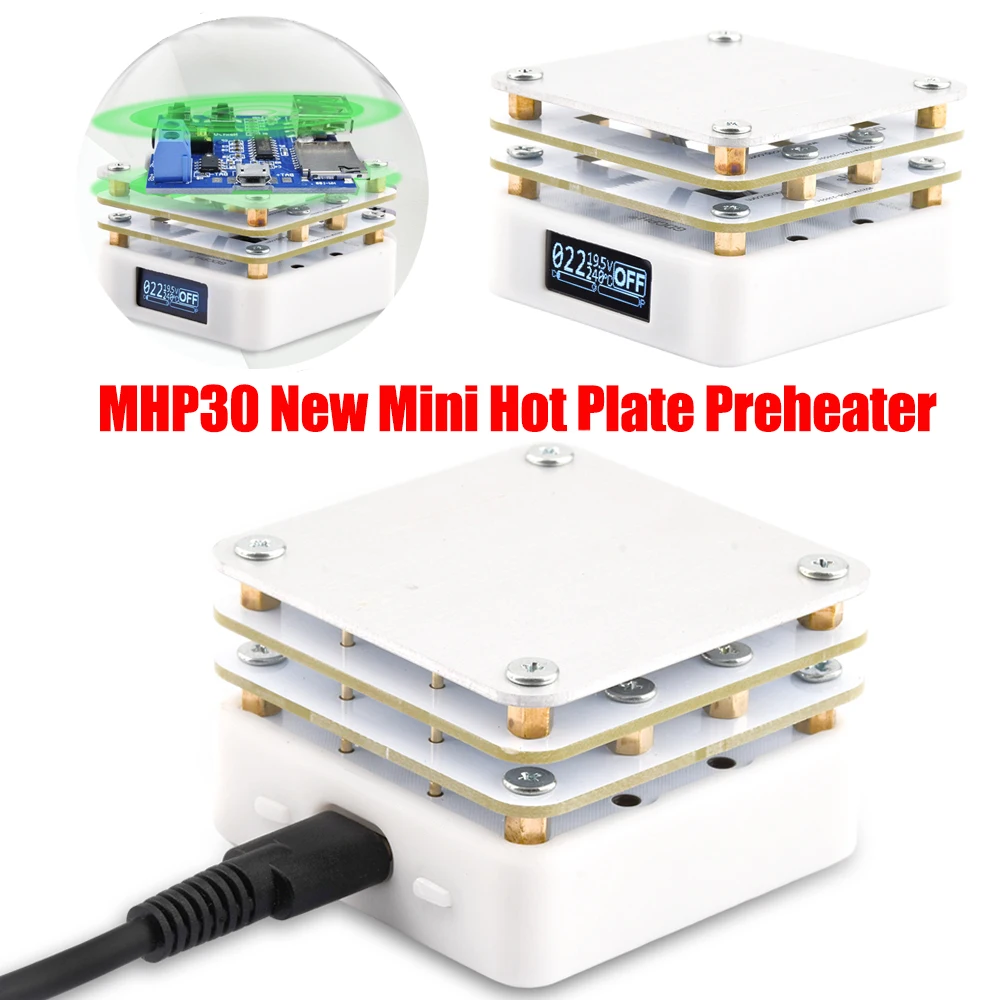 MHP30 Mini Hot Plate PCB Soldering Heating Plate Adjustable Constant Temperature Heating Table Preheating Platform Repair Tools
