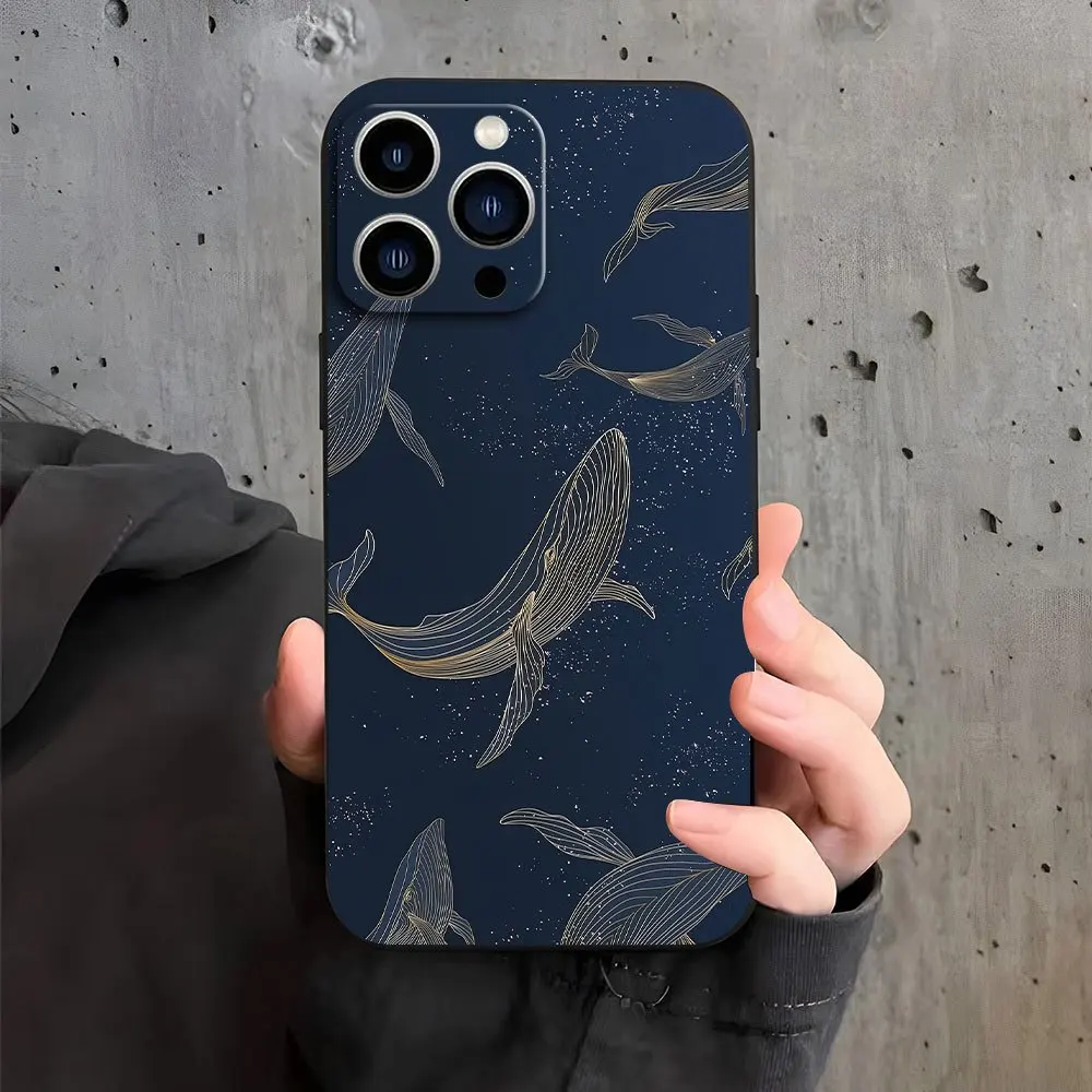 Creative Whale Shockproof Soft Silicone Phone Case Cover
