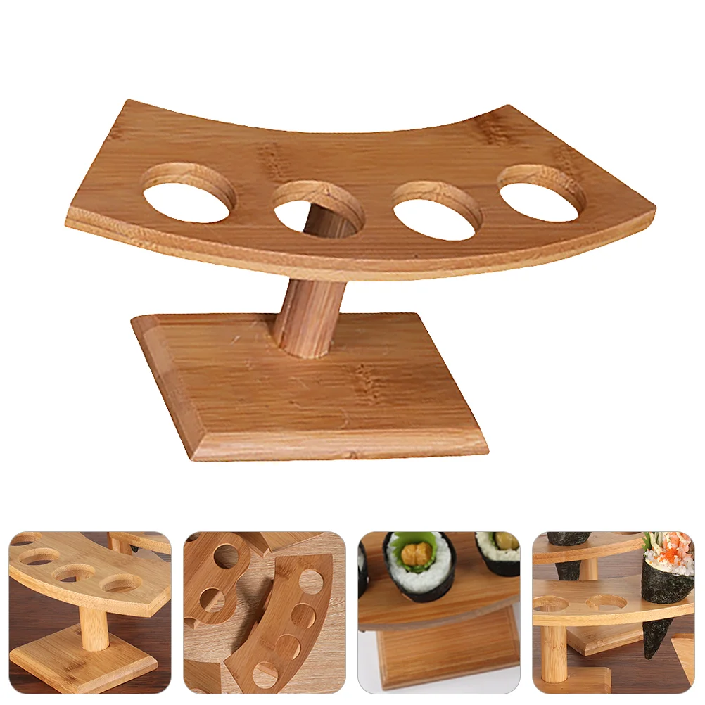 Display Stand Bracket Japanese Scroll Holder Ice Creams Waffle Bamboo Restaurant Food Storage 3