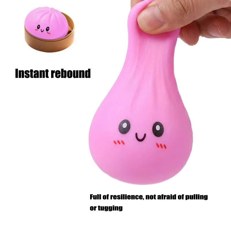Charming Dumpling Squishy Stress Relief Toy with Bamboo Steamer Box – Slow Rebound Desk Decor Gift