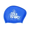 Long Hair Ear Protection Swimming Caps for Women Large Size Soft Silicone Swim Caps Floral Printed Swimming Cap Pool Accessories 5