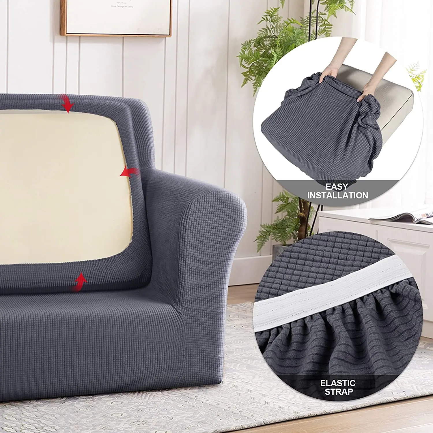 Spandex Jacquard Protector Jacquard Sofa Cushion Cover Corner Sofa Seat Cushion Slipcover Elastic Solid Color Couch Cover 3