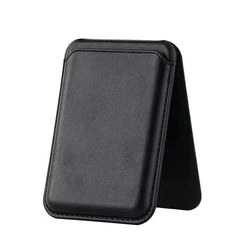 Premium Magnetic Leather Card Holder with Hidden Stand (A)